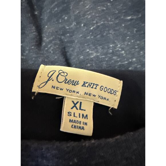 J.Crew Men's Navy Blue Colorblock Oversized Long Sleeve T Shirt Tee Top Size XL - Picture 3 of 4